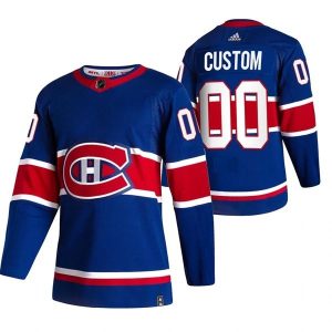 Montreal Canadiens Trikot Benutzerdefinierte 2022 Reverse Retro Blau Authentic